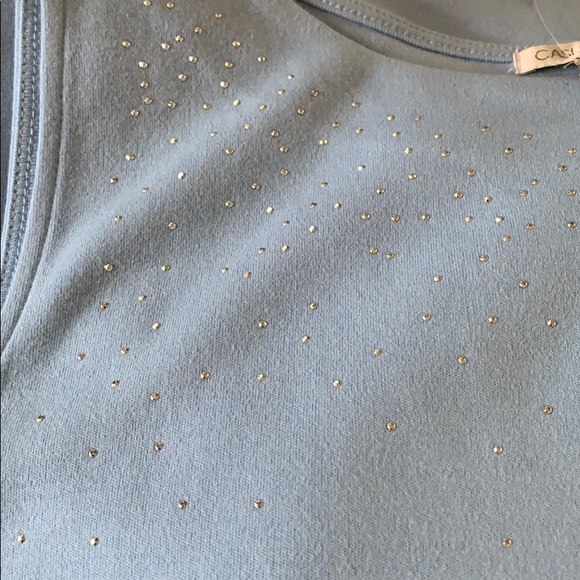 Casual Corner Cotton Sleeveless Top w/Bling Medium - Picture 5 of 5